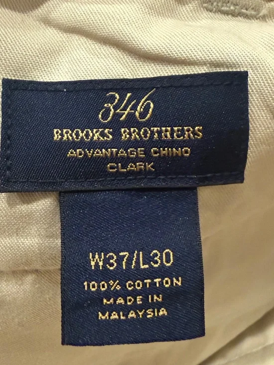 Brooks Brothers Advantage Chino Clark Pants Khaki W37 L30 Classic Fit - Picture 5 of 6
